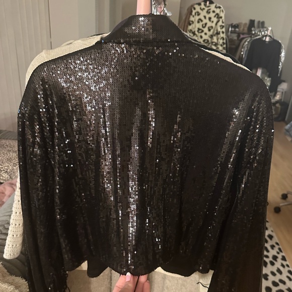 12th Tribe Star Crossed Black Sequin Jacket - Picture 10 of 10
